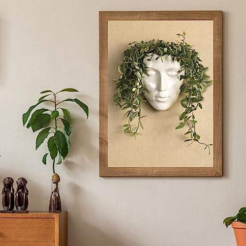 Yuccasly Face Vase,Ceramic Female Form Vase,Modern Sculpture White Planter Pot,Human Face Dried Flower Shaped Vase,Wall Hanging Plant Pot for Home Decor Centerpieces, Office or Outdoor Hanging Decor - Image 4