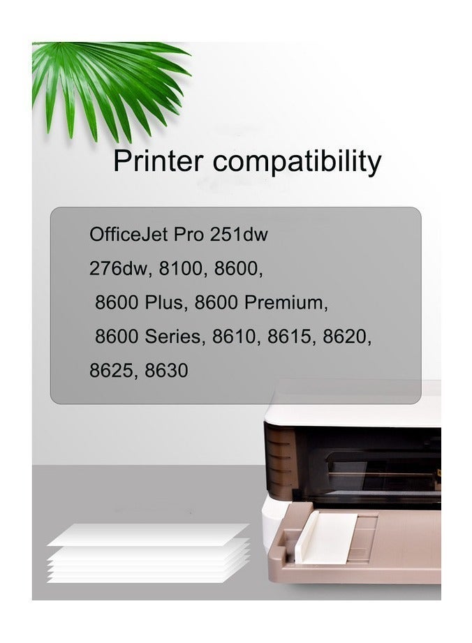 خراطيش حبر متوافقة 950XL 951XL عالية الإنتاجية بديلة لطابعات Officejet Pro 8610 8620 8600 8100 276dw 251dw (عبوة من 4، CMYK، أسود/سماوي/أرجواني/أصفر) - Image 2