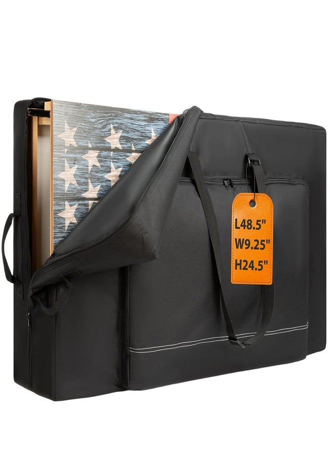 MERALIAN Cornhole Carrying Case Fits 4' x 2' Regulation Size Board, Heavy-Duty 600d Cornhole Board Bags with Reinforced Protection, Extra Pockets for Beanbags and Double Handles.(A-black) - Image 1