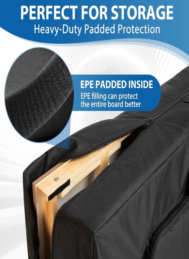 MERALIAN Cornhole Carrying Case Fits 4' x 2' Regulation Size Board, Heavy-Duty 600d Cornhole Board Bags with Reinforced Protection, Extra Pockets for Beanbags and Double Handles.(A-black) - Image 2