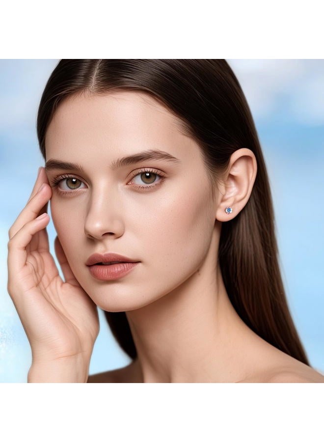 Limerencia Hypoallergenic G23 Implant Grade Titanium Screw Back Earrings Tragus 20G Helix F136 Piercing Post for Sensitive Ears Simulated Diamond Cartilage (5 mm, Aurora Borealis) - Image 2