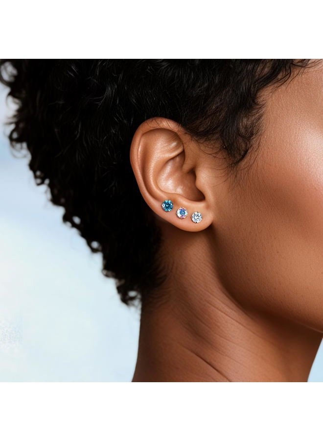 Limerencia Hypoallergenic G23 Implant Grade Titanium Screw Back Earrings Tragus 20G Helix F136 Piercing Post for Sensitive Ears Simulated Diamond Cartilage (5 mm, Aurora Borealis) - Image 5