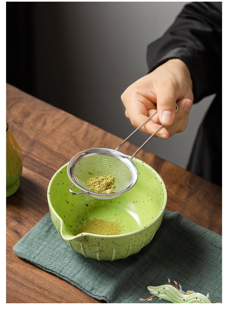 GuRiver 7 Piece Matcha Tea Set Matcha Whisk Kit Matcha Ceramic Bowl Matcha Whisk, White Whisk Holder Traditional Scoop Perfect Set to a Traditional of Matcha Tool（Green） - Image 4
