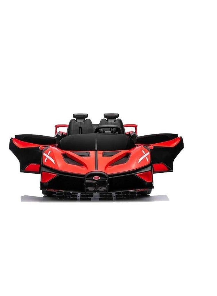 Bugatti-Style Kids Electric Ride-On Car â€“ 12V Dual-Seater with Remote Control, LED Lights, Swing Function, USB & Mobile App â€“ Red Sports Car for Boys & Girls - Image 2