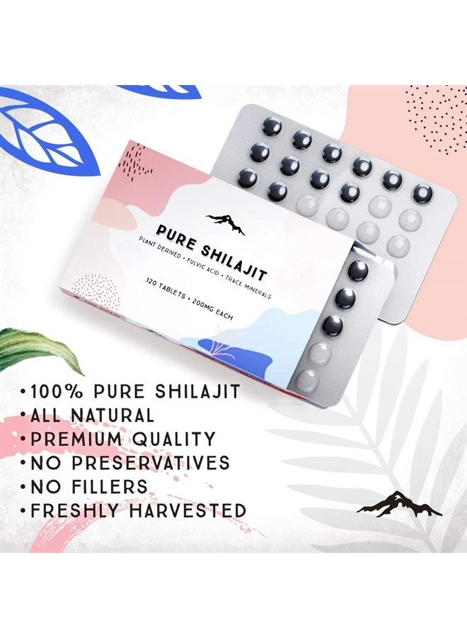 Pure Himalayan Shilajit أقراص شيلاجيت النقية 90 قرصًا (200 مجم لكل قرص) - معادن فولفيكية مشتقة من النباتات لدعم عملية التمثيل الغذائي والجهاز المناعي - Image 3