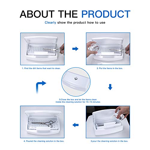 Aifeiter Plastic Sterilizing Tray,Tool sterilization box,Nail Tools Plastic Sterilizing Box Beauty Tool Sterilizing Tray Disin-fection Box,Tweezers,Hair Salon,Spa & Cutter Manicure Equipment-(White) - Image 5