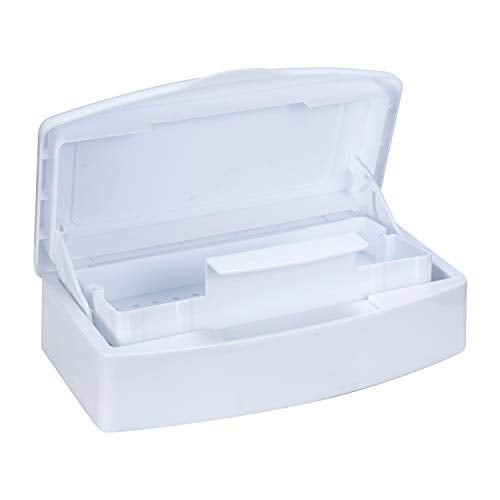 Aifeiter Plastic Sterilizing Tray,Tool sterilization box,Nail Tools Plastic Sterilizing Box Beauty Tool Sterilizing Tray Disin-fection Box,Tweezers,Hair Salon,Spa & Cutter Manicure Equipment-(White) - Image 1