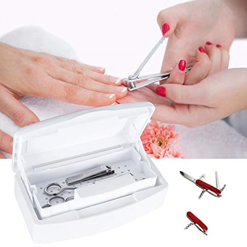 Aifeiter Plastic Sterilizing Tray,Tool sterilization box,Nail Tools Plastic Sterilizing Box Beauty Tool Sterilizing Tray Disin-fection Box,Tweezers,Hair Salon,Spa & Cutter Manicure Equipment-(White) - Image 3