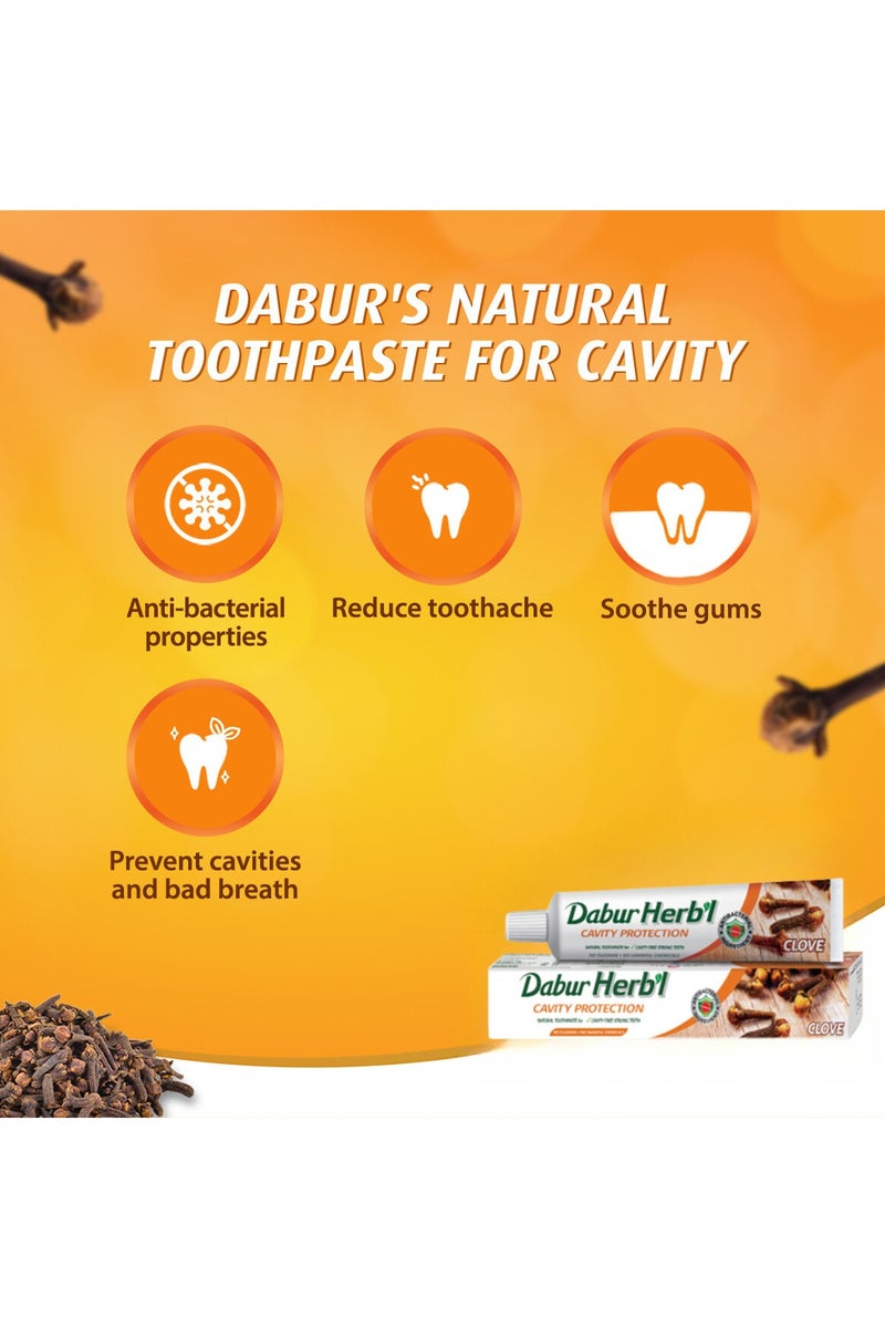 Dabur Herbal Cavity Protection Clove Toothpaste Pack of 4 400g - Image 4