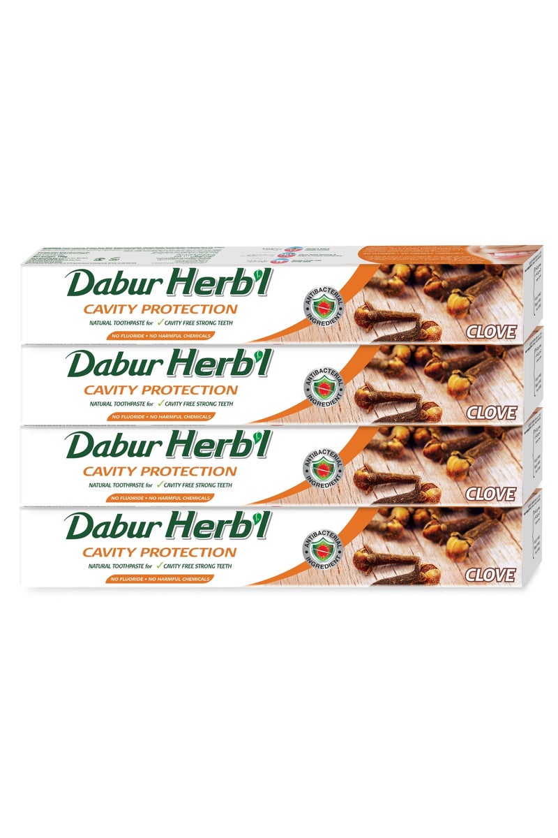Dabur Herbal Cavity Protection Clove Toothpaste Pack of 4 400g - Image 1