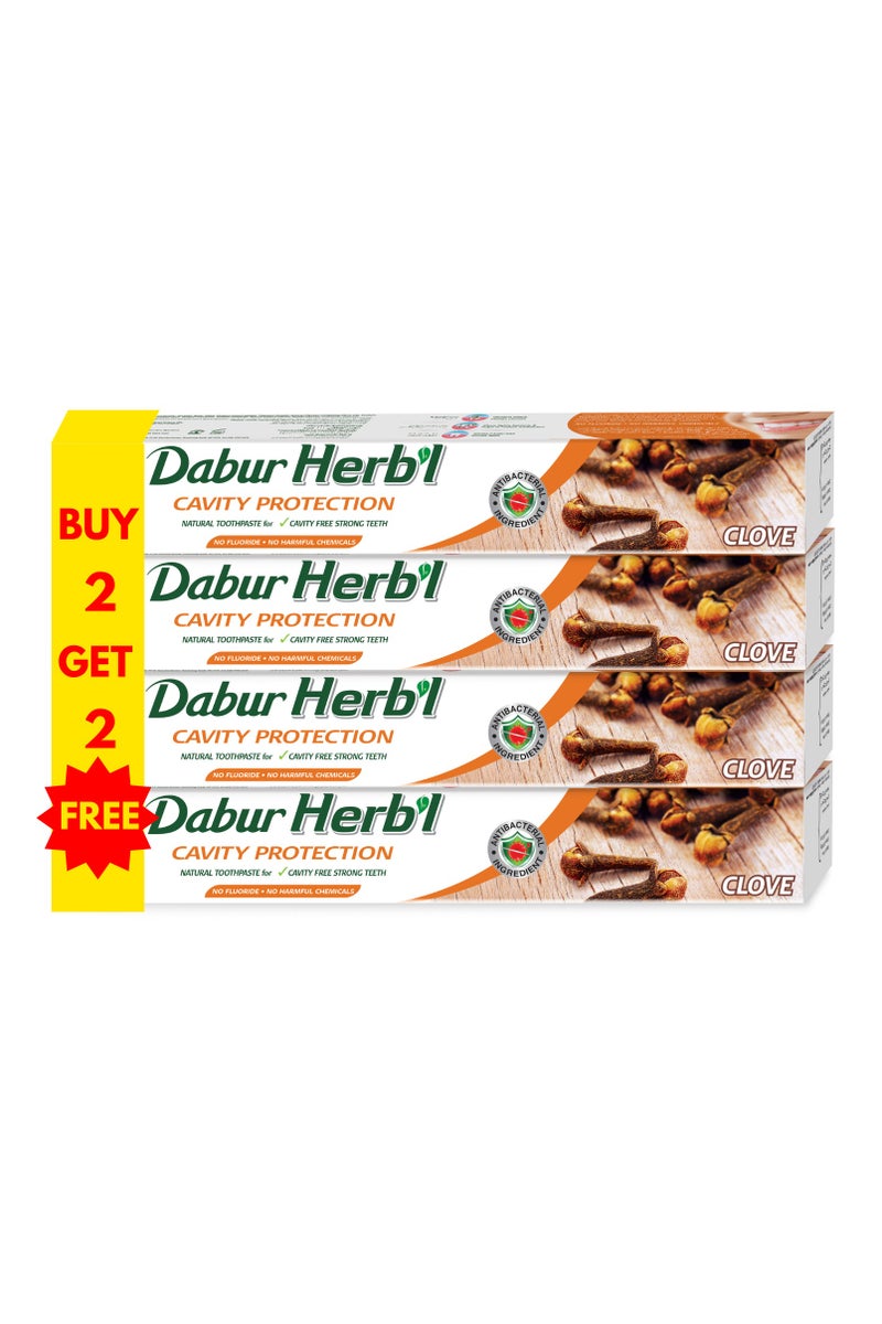 Dabur Herbal Cavity Protection Clove Toothpaste Pack of 4 400g - Image 2