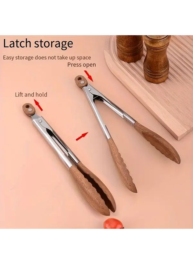 Large Size Stainless Steel Kitchen Tongs With Non-Slip Heat Resistant Grip - Image 2