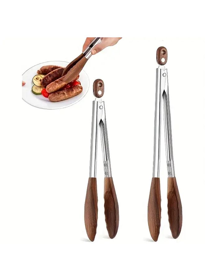 Large Size Stainless Steel Kitchen Tongs With Non-Slip Heat Resistant Grip - Image 1