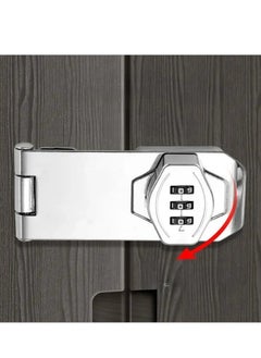 Generic 3 Digit Combination Lock Password Safety Cabinet Hasp Lock, Durable Household Security Cabinet Password Lock, Easy To Install Lockable Hasp Cabinet Lock, (1pc, 5in Silver)  - Image 2
