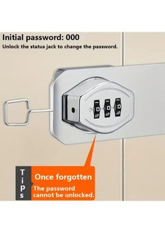 Generic 3 Digit Combination Lock Password Safety Cabinet Hasp Lock, Durable Household Security Cabinet Password Lock, Easy To Install Lockable Hasp Cabinet Lock, (1pc, 5in Silver)  - Image 5