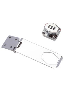 Generic 3 Digit Combination Lock Password Safety Cabinet Hasp Lock, Durable Household Security Cabinet Password Lock, Easy To Install Lockable Hasp Cabinet Lock, (1pc, 5in Silver)  - Image 1