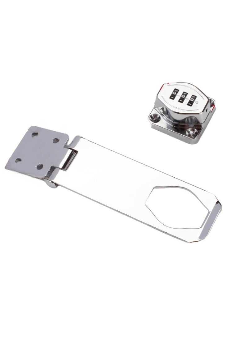 Generic - 3 Digit Combination Lock Password Safety Cabinet Hasp Lock, Durable Household Security Cabinet Password Lock, Easy To Install Lockable Hasp Cabinet Lock, (1pc, 5in Silver) - Image 1