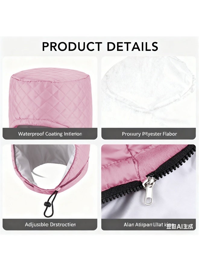 هومستر كاب الحرارة للتكييف العميق مع تسخين ، كاب الحراري ، كاب البخار للشعر الطبيعي ، كاب سبا الحرارة الكهربائية المحمولة للاستخدام المنزلي ، الوردي - Image 3