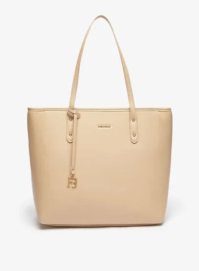Flora Bella By Shoexpress Women Solid Tote Bag with Double Handles and Zip Closure