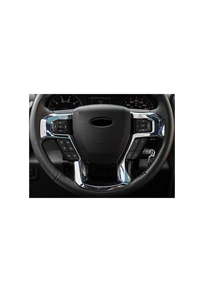 Wivplex ABS Chrome Steering Wheel Button Frame Cover for Ford Expedition 2018 - Image 5