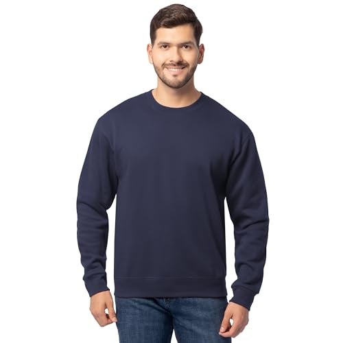 Fruit of the Loom Men's Moisture Wicking Eversoft Fleece Sweatshirt, Navy, X-Large - Image 5