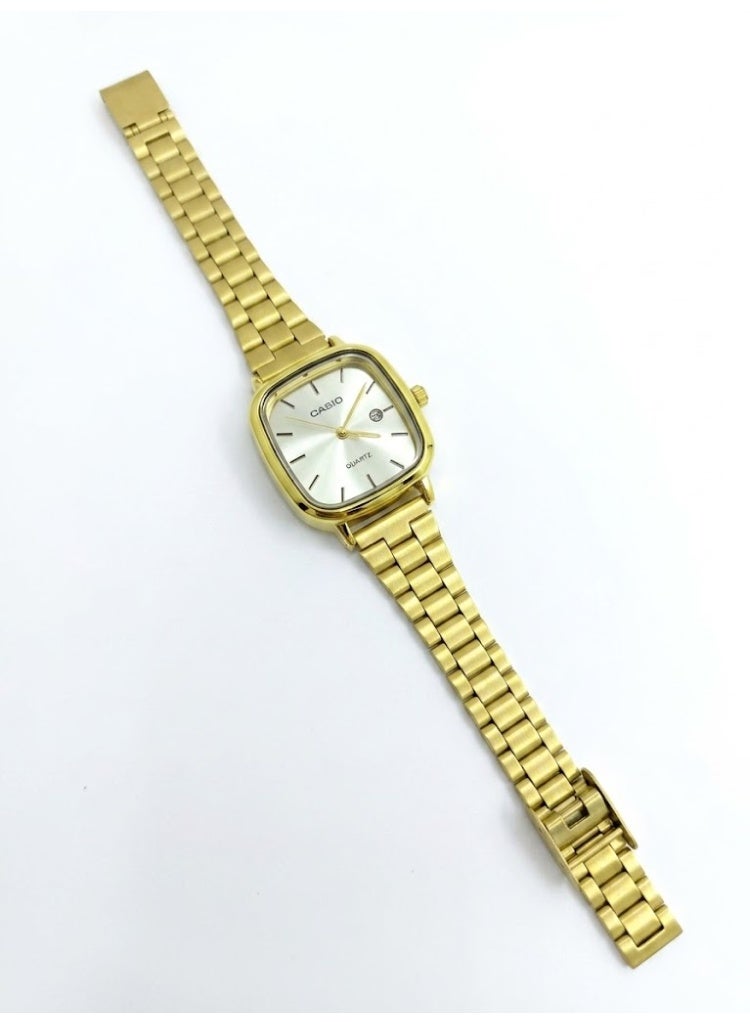 Casio Enticer Women's Dress Watch, Silver Dial, Gold-Tone Stainless Steel Bracelet - Image 1