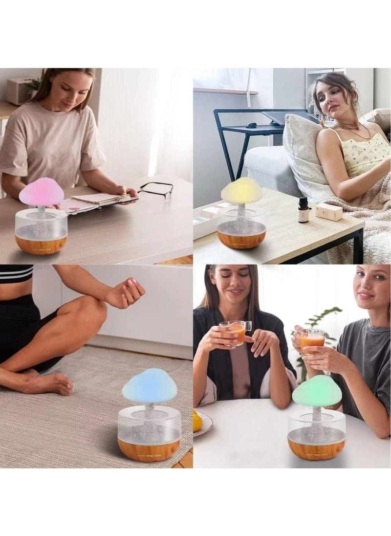 ELTRAZONE Raining Cloud Night Light Aromatherapy Essential Oil Diffuser Micro Humidifier Desk Fountain Bedside Sleeping Relaxing Mood Water Drop Sound - Image 3