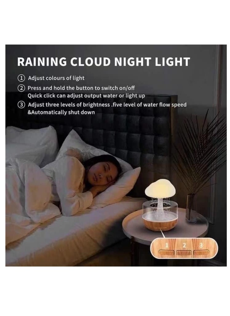 ELTRAZONE Raining Cloud Night Light Aromatherapy Essential Oil Diffuser Micro Humidifier Desk Fountain Bedside Sleeping Relaxing Mood Water Drop Sound - Image 4
