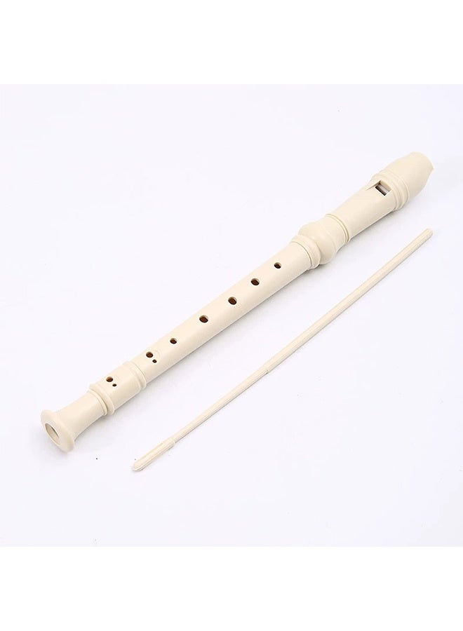 Soprano Recorder Musical Instrument for Beginners Kids Students at School – German Fingering 8 Hole Flute ABS Descendant Recorder with Cleaning Rod and Fingering Chart, Beige - Image 1