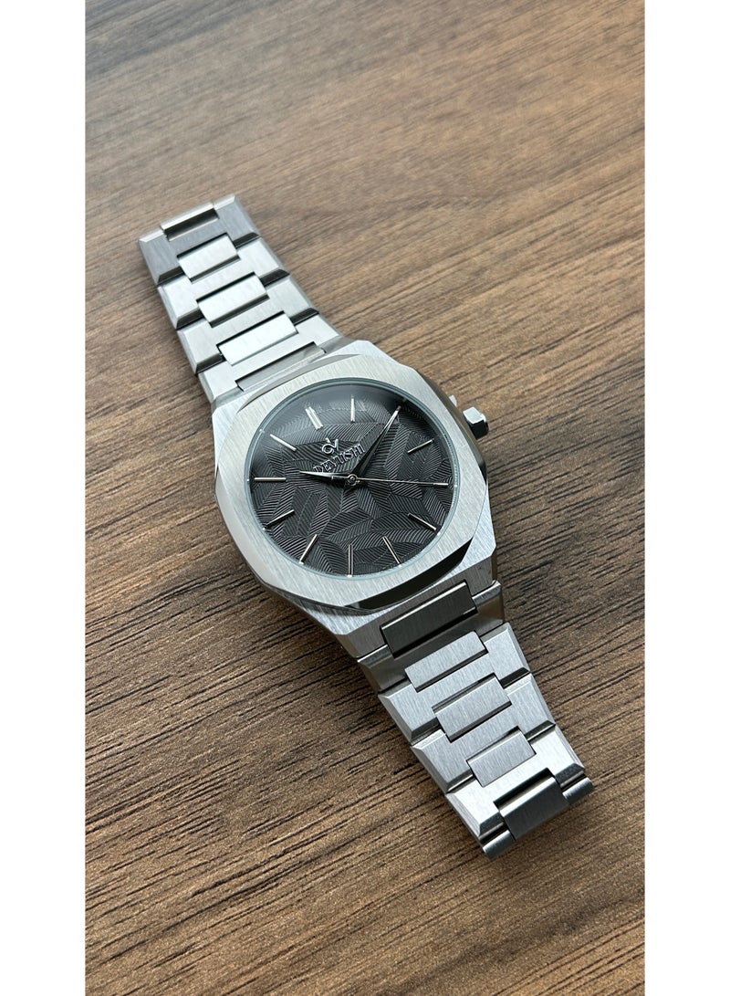 ديفوشي طقم ديفوشي رجالي فاخر – ساعة يد استيل فضي + قلم + كبك – ضمان سنتين - Image 4