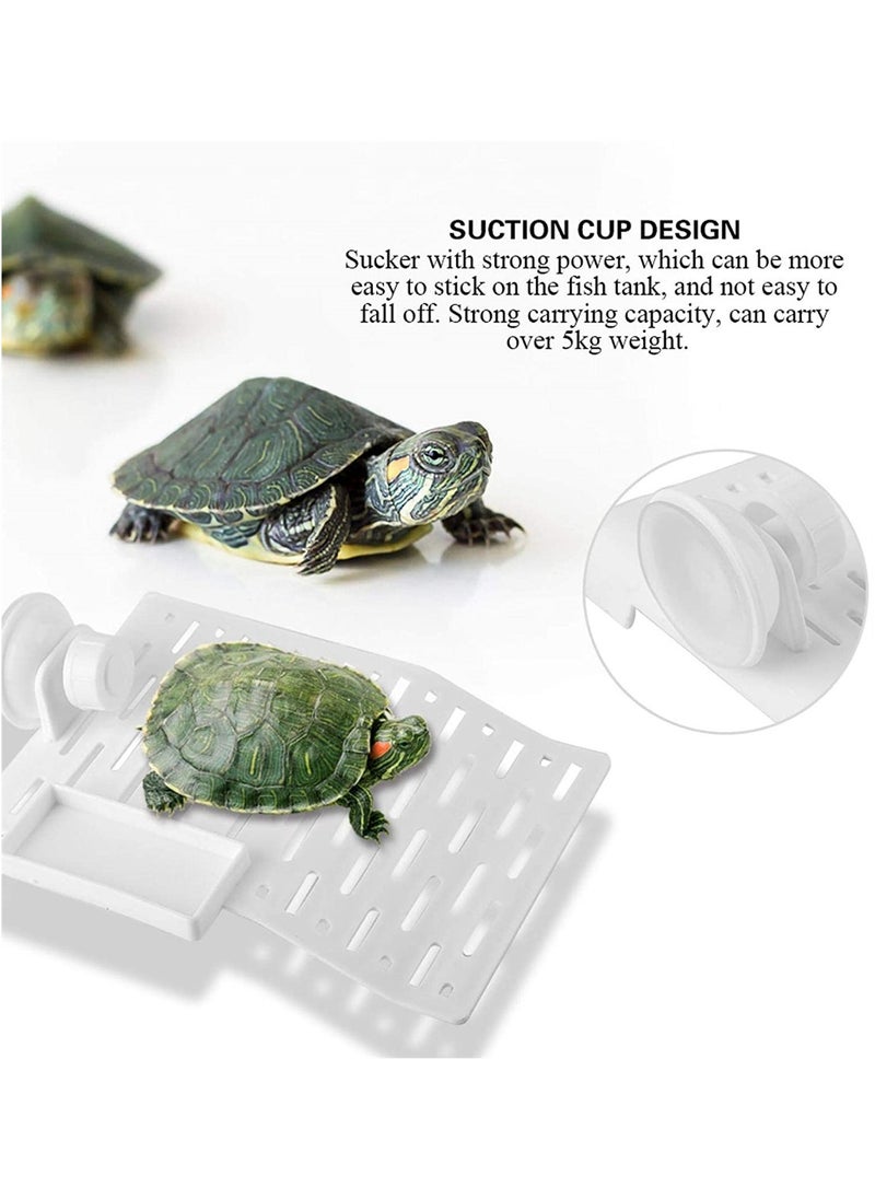 Tortoise Platform, 1 Pcs Turtle Terrace Reptile Floating Island Dock with Suction Cup Tortoise Terrace, for Newt Turtles Small