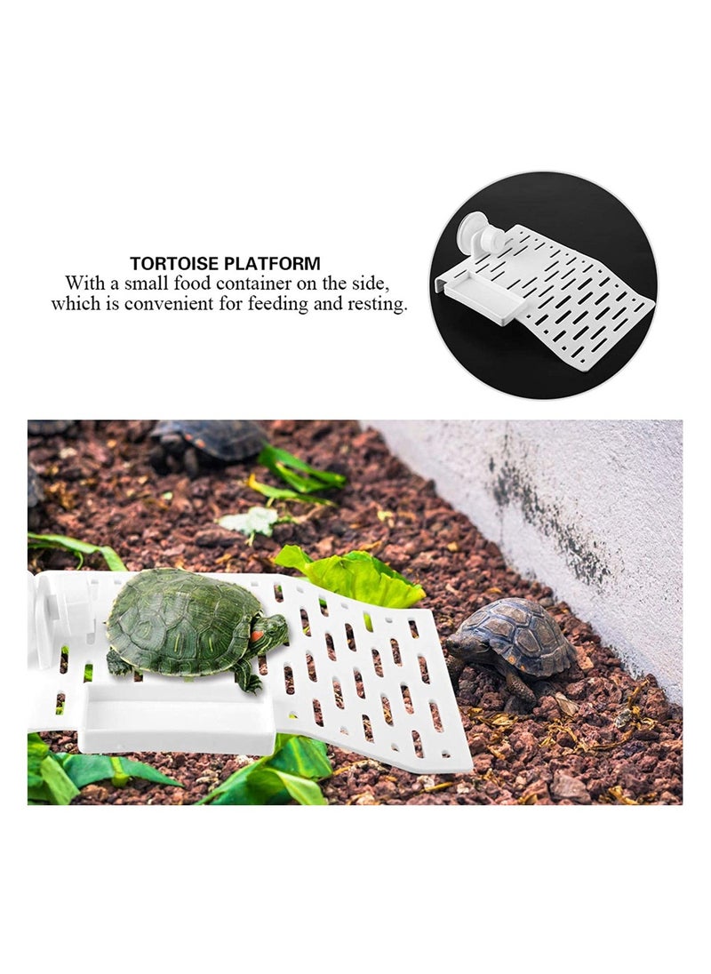 Tortoise Platform, 1 Pcs Turtle Terrace Reptile Floating Island Dock with Suction Cup Tortoise Terrace, for Newt Turtles Small