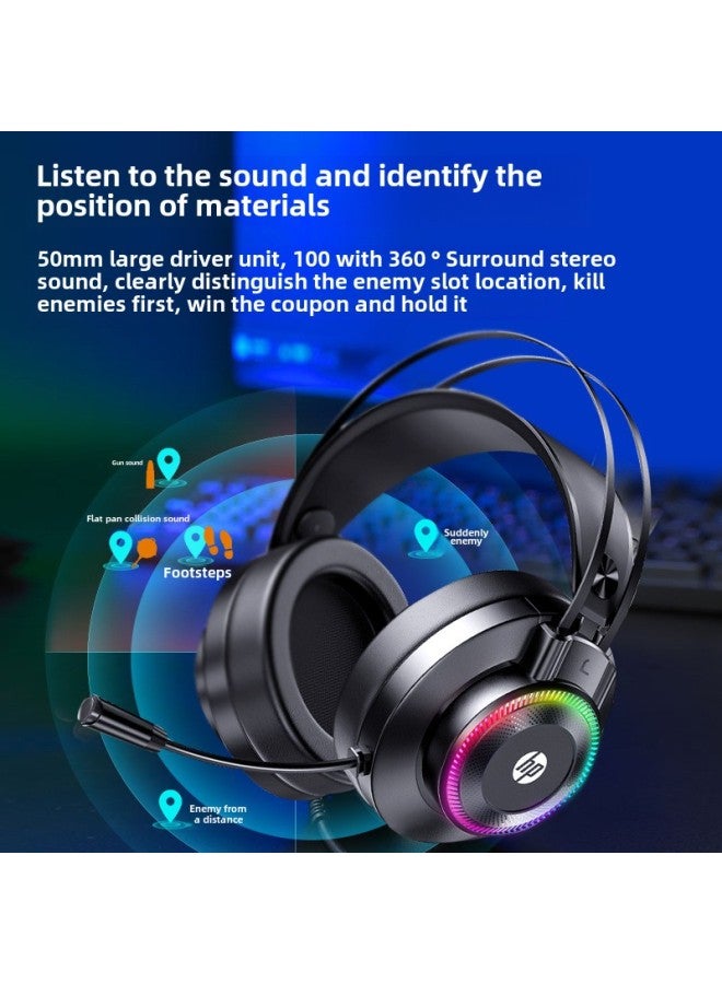 HP GH10 Headset Headset Computer Desktop E-sports Game Headset Microphone Wired Microphone 7.1 Listening-Color:Gh10s Single 3.5 (applicable To Notebooks)  - Image 3
