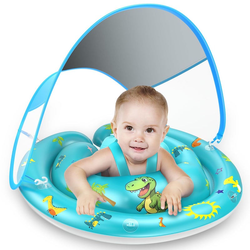 LAYCOL Baby Pool Float with Canopy Removable UPF50 UV Sun ProtectionThirdGeneration Upgraded Baby Swimming Pool FloatSuitable for Babies Aged 624 Months Swimming Float - Image 2