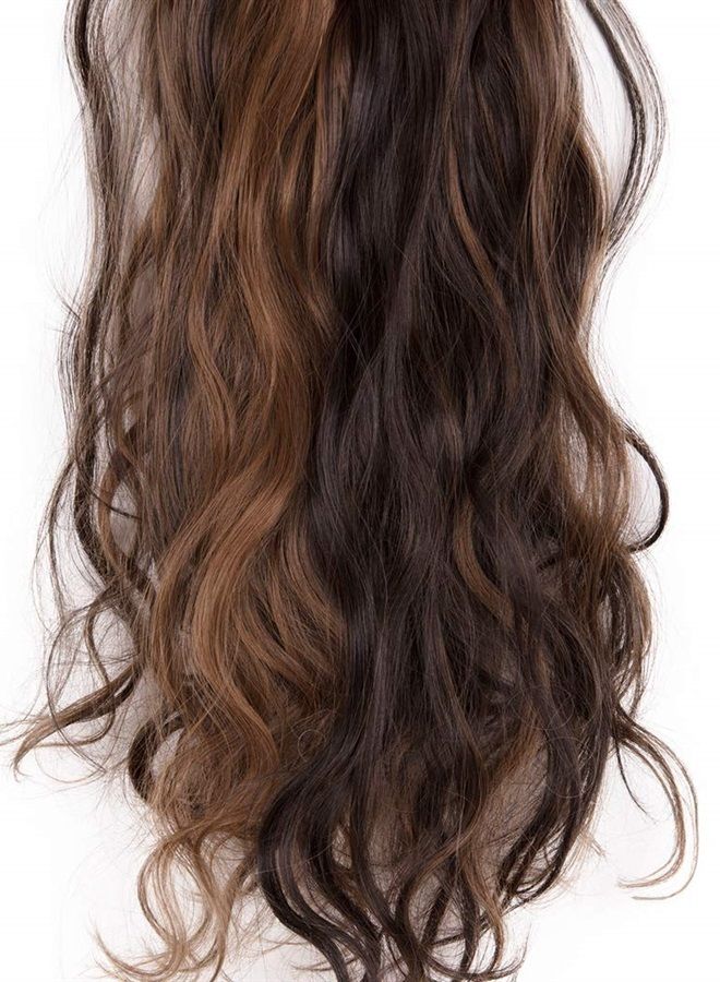 Lelinta 7Pcs 16 Clips 23"-24" Thick Curly Straight Full Head Clip in on Double Weft Hair Extensions - Image 4