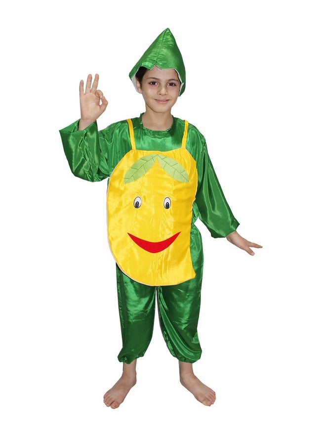 Kaku Fancy Dresses Kaku Fancy Dresses Mango Fruits Costume Cutout With Cap -Yellow-Green, 3-8 Years, For Boys & Girls  - Image 3