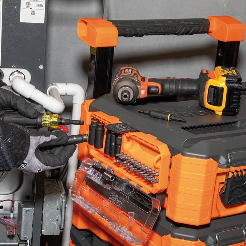 Klein Tools 32502HD KNECT Impact-Rated Screwdriver and Socket Set with MODbox Case, 41-Piece, 26 Bits, 6 Deep Well Sockets, Accessories, and Handle - Image 4