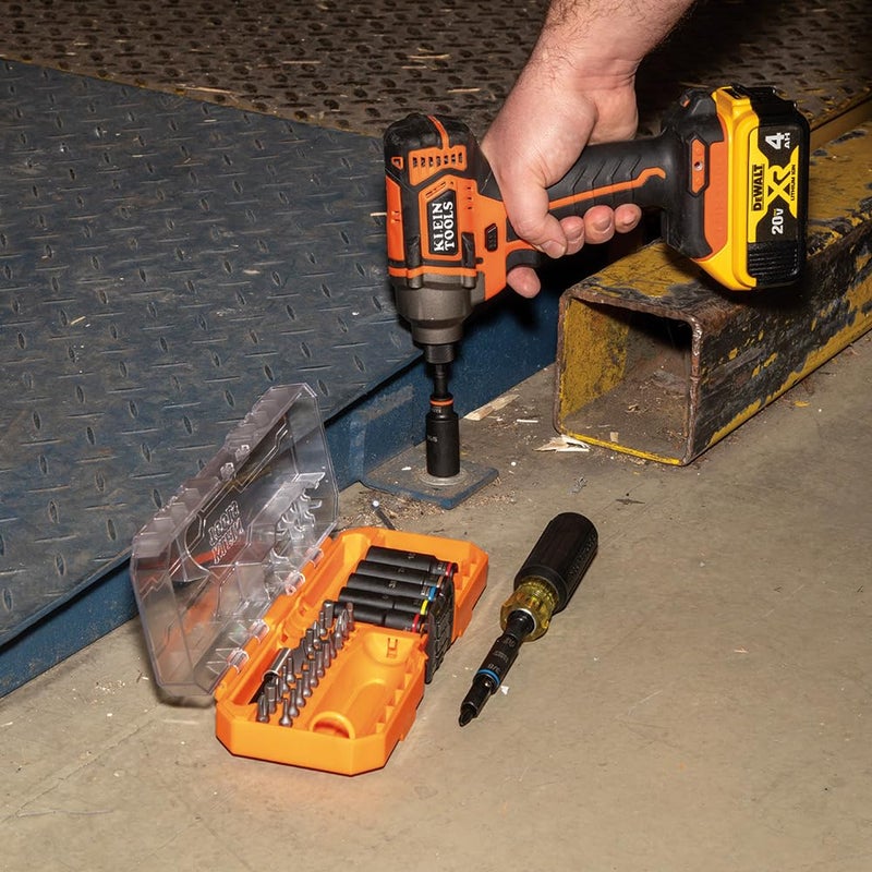 Klein Tools 32502HD KNECT Impact-Rated Screwdriver and Socket Set with MODbox Case, 41-Piece, 26 Bits, 6 Deep Well Sockets, Accessories, and Handle - Image 2
