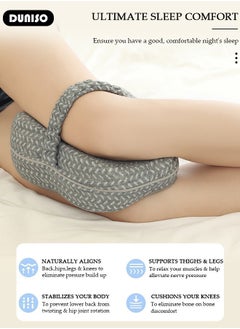 DUNISO Leg and Knee Foam Support Pillow for Side Sleepers,Memory Foam Pillow Knee Pillows for Hip Pain, Lower Back Pain Relief, Side Sleeper Pillows for Adults, Leg Pillow with Washable Cover  - Image 2