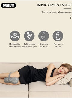 DUNISO Leg and Knee Foam Support Pillow for Side Sleepers,Memory Foam Pillow Knee Pillows for Hip Pain, Lower Back Pain Relief, Side Sleeper Pillows for Adults, Leg Pillow with Washable Cover  - Image 5