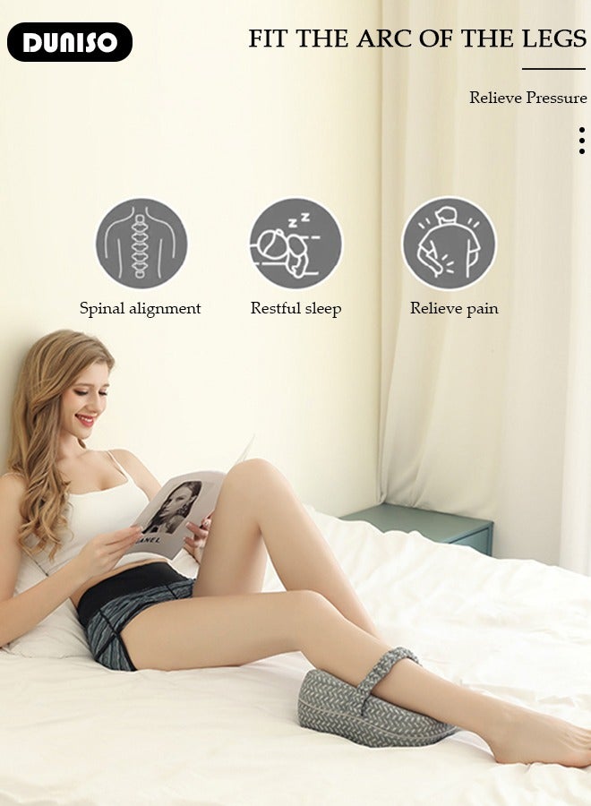 DUNISO Leg and Knee Foam Support Pillow for Side Sleepers,Memory Foam Pillow Knee Pillows for Hip Pain, Lower Back Pain Relief, Side Sleeper Pillows for Adults, Leg Pillow with Washable Cover  - Image 3