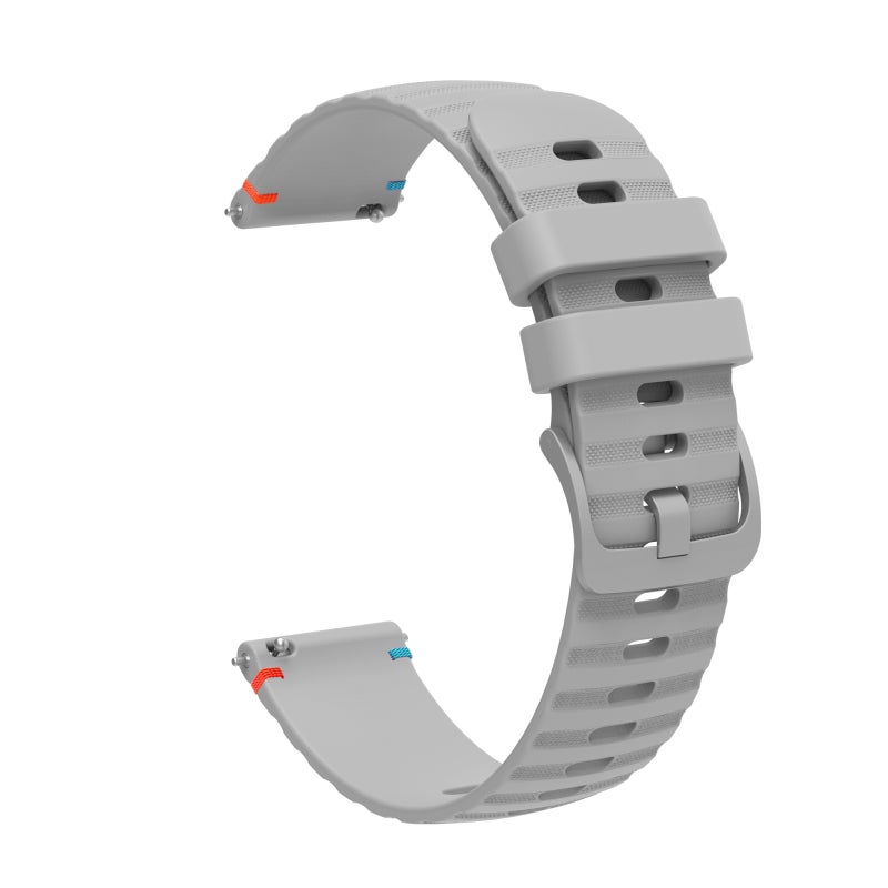 S-TOP For Garmin Forerunner 255S Wavy Dotted Stitched 18mm Silicone Watch Band(Gray) - Image 3