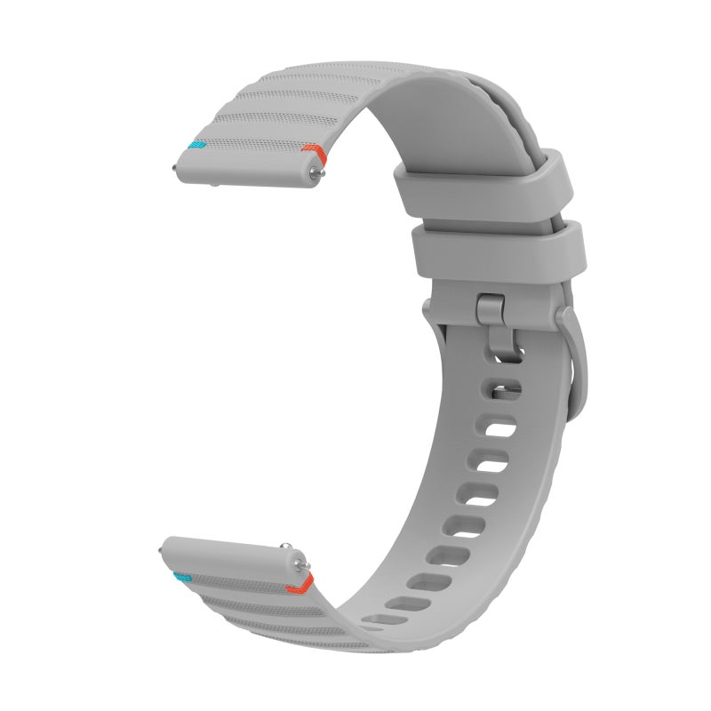 S-TOP For Garmin Forerunner 255S Wavy Dotted Stitched 18mm Silicone Watch Band(Gray) - Image 2