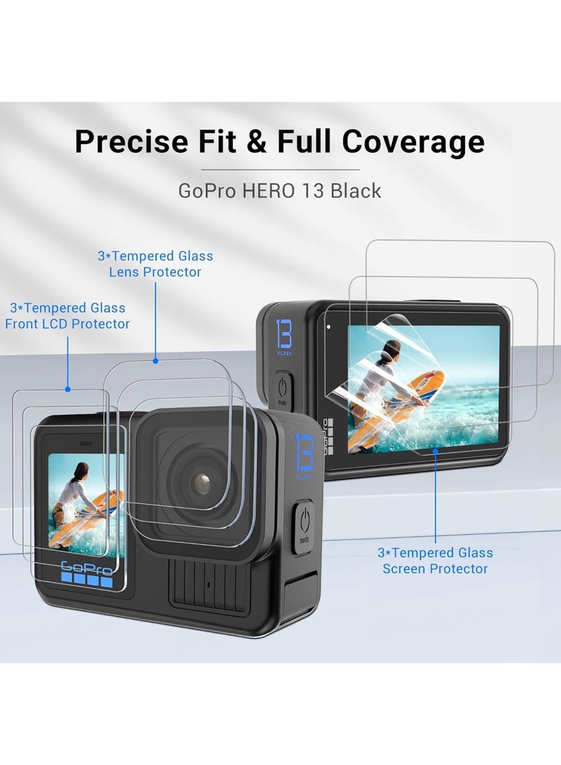 SOLARAE Screen Protector for GoPro Hero 13 Black, Ultra Clear Tempered Glass Back Screen Protector, Tempered Glass Film, Easy Installation, HD Clear, for Go Pro HERO 13 Accessories (3 Set) - Image 3