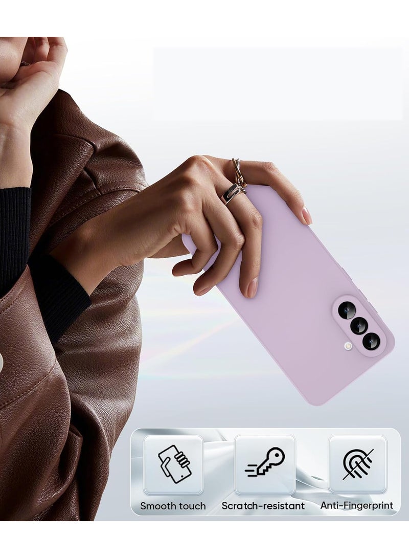ICARLUS For Samsung Galaxy A36 5G Case 2 Pack Tempered Glass Screen Protectors, Soft TPU Liquid Silicone Case Shockproof Rubber Silicone Gel Shell-Purple - Image 3