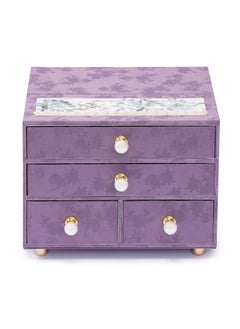 l'elefante L’elefante Multi-Layer Jewelry Organizer Box for Women – Embroidered Floral Jewelry Storage Case with Drawers – Ring, Bangle, Necklace & Earring Holder Velvet Jewelry Box – Gift for Girls & Ladies  - Image 2