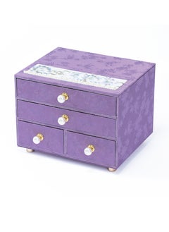 l'elefante L’elefante Multi-Layer Jewelry Organizer Box for Women – Embroidered Floral Jewelry Storage Case with Drawers – Ring, Bangle, Necklace & Earring Holder Velvet Jewelry Box – Gift for Girls & Ladies  - Image 3