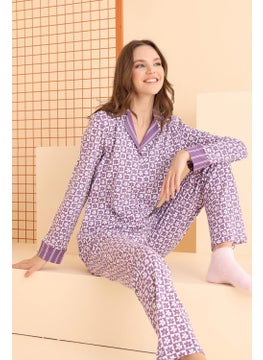 Square Pattern Daisy Inside Women's Pajama Set, 100% Cotton Shirt Pajama Set - pzsku/Z495B17793BA888476FF9Z/45/_/1735113983/a55625c6-6848-4884-8e4f-bb7c7d10de94