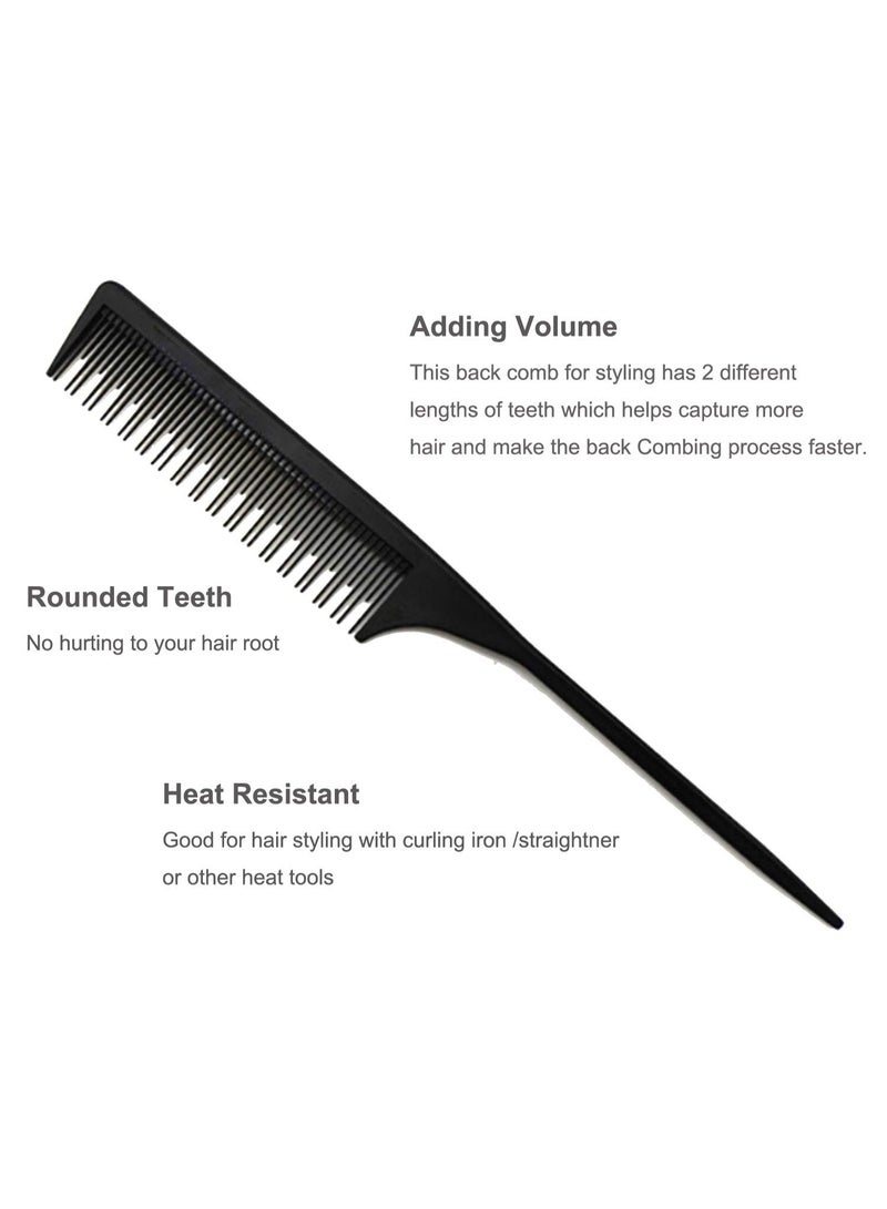 AFT90 Professional Teasing Comb, Tail Comb for Root Teasing for Thin, Add Volume Fine and Normal Hair Types, Hair Comb For Women And Men, 8.75 Inches Black 5 - Image 2