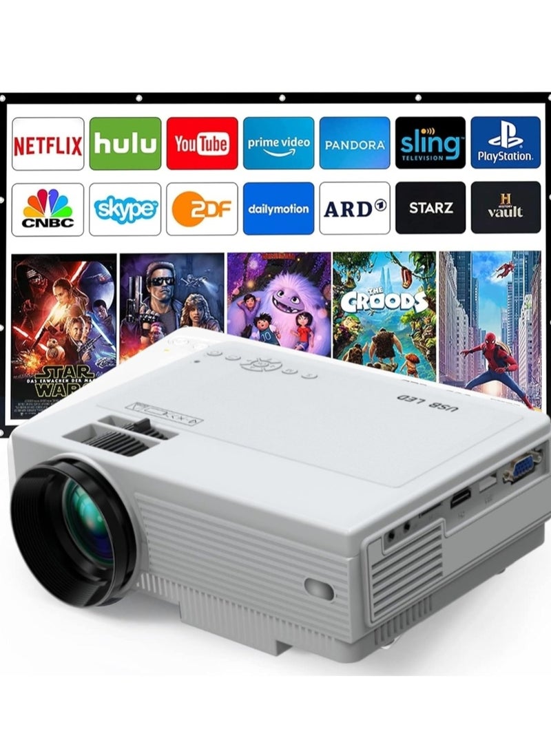 Vierex Mini Projector, 1080P Full HD Supported Mini Projector, Portable Home Movie Theater Projector Compatible with TV Stick Smartphone & Tablet PC HDMI USB AV TF - Image 1